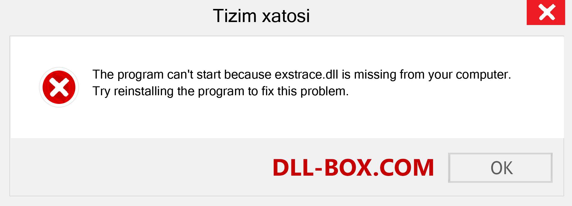 exstrace.dll fayli yo'qolganmi?. Windows 7, 8, 10 uchun yuklab olish - Windowsda exstrace dll etishmayotgan xatoni tuzating, rasmlar, rasmlar